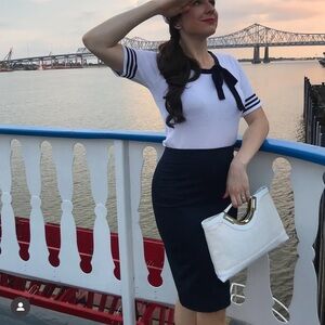 Harve Benard navy blue Knee-Length Pencil Skirt